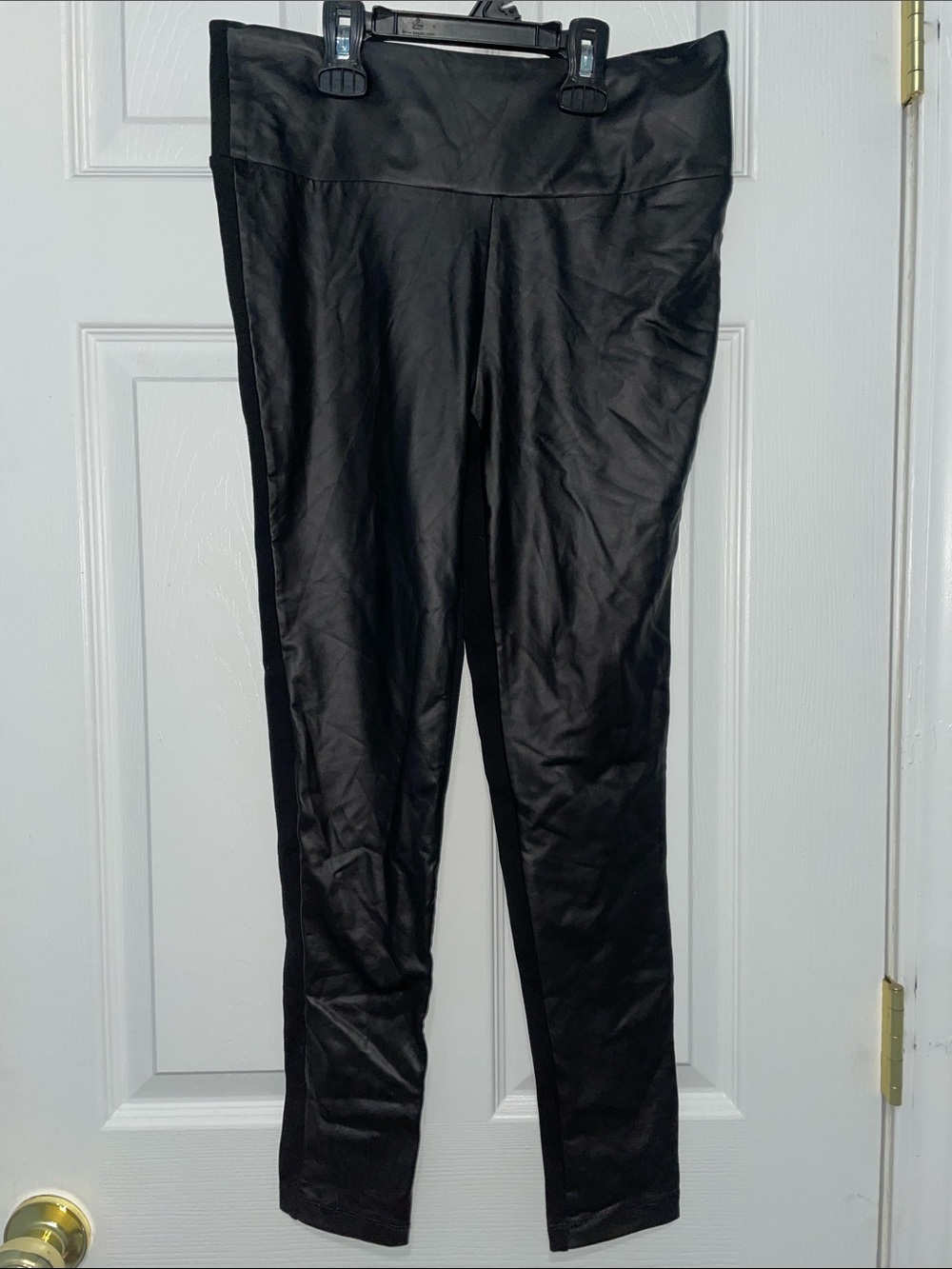 Women’s High-Waist Black Faux Leather Leggings